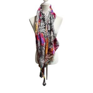 Etro Milano Silk Blend Paisley Boho Shawl Scarf Tassel Wrap 54x54